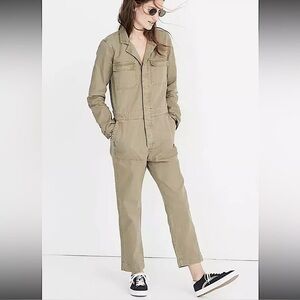 MADEWELL Coverall Jumpsuit Olive Green Cotton Workwear Utility Army Military